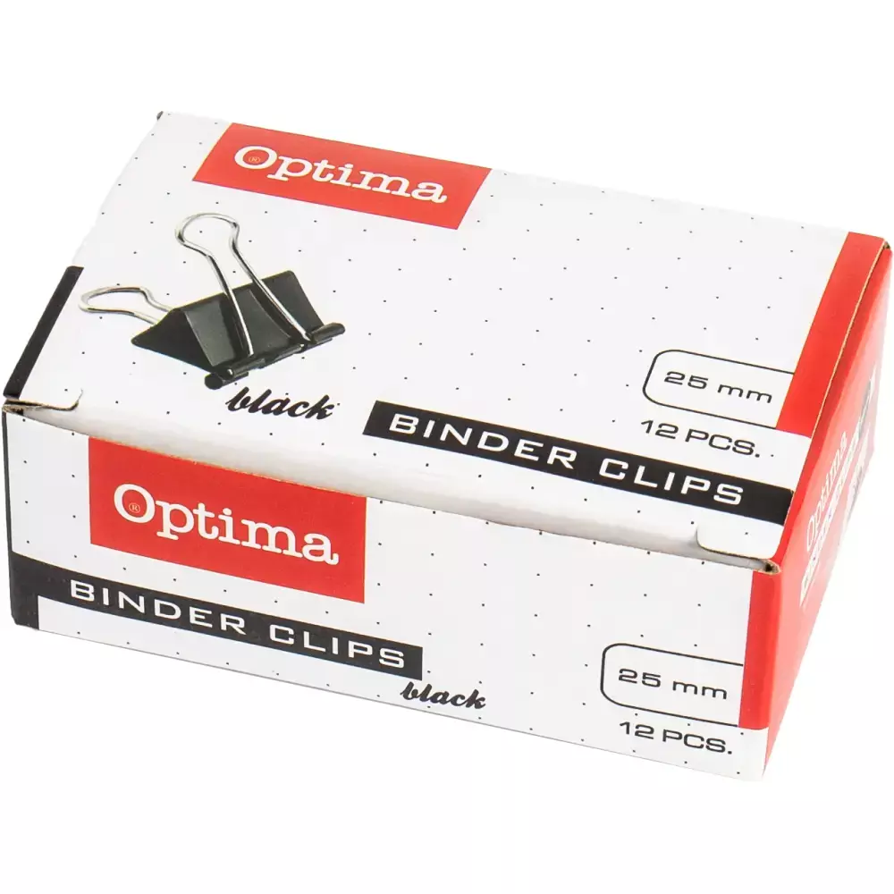 OPTIMA ŠTIPALJKA ZA PAPIR 25MM CRNA,1/12
