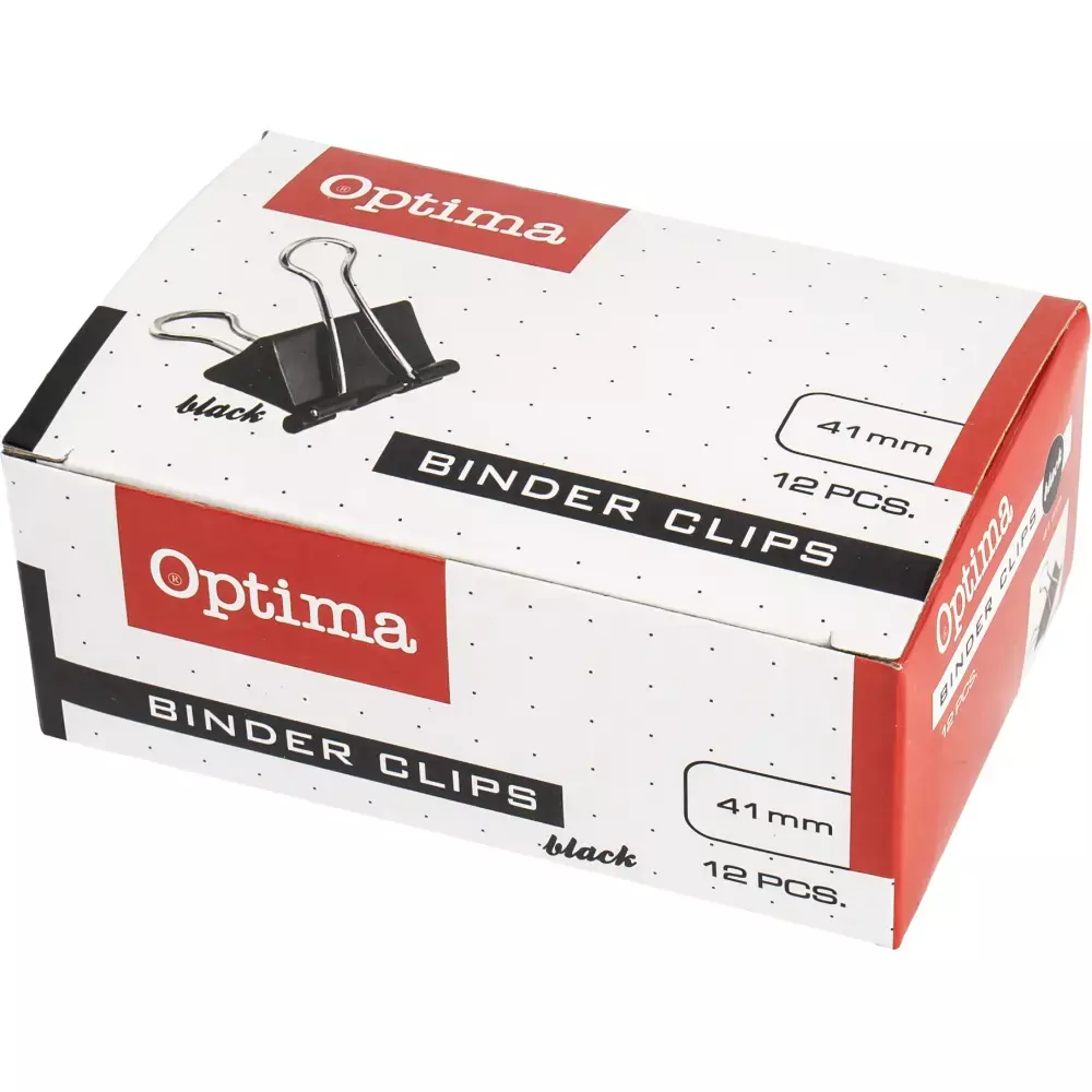 OPTIMA ŠTIPALJKA ZA PAPIR 41MM CRNA,1/12