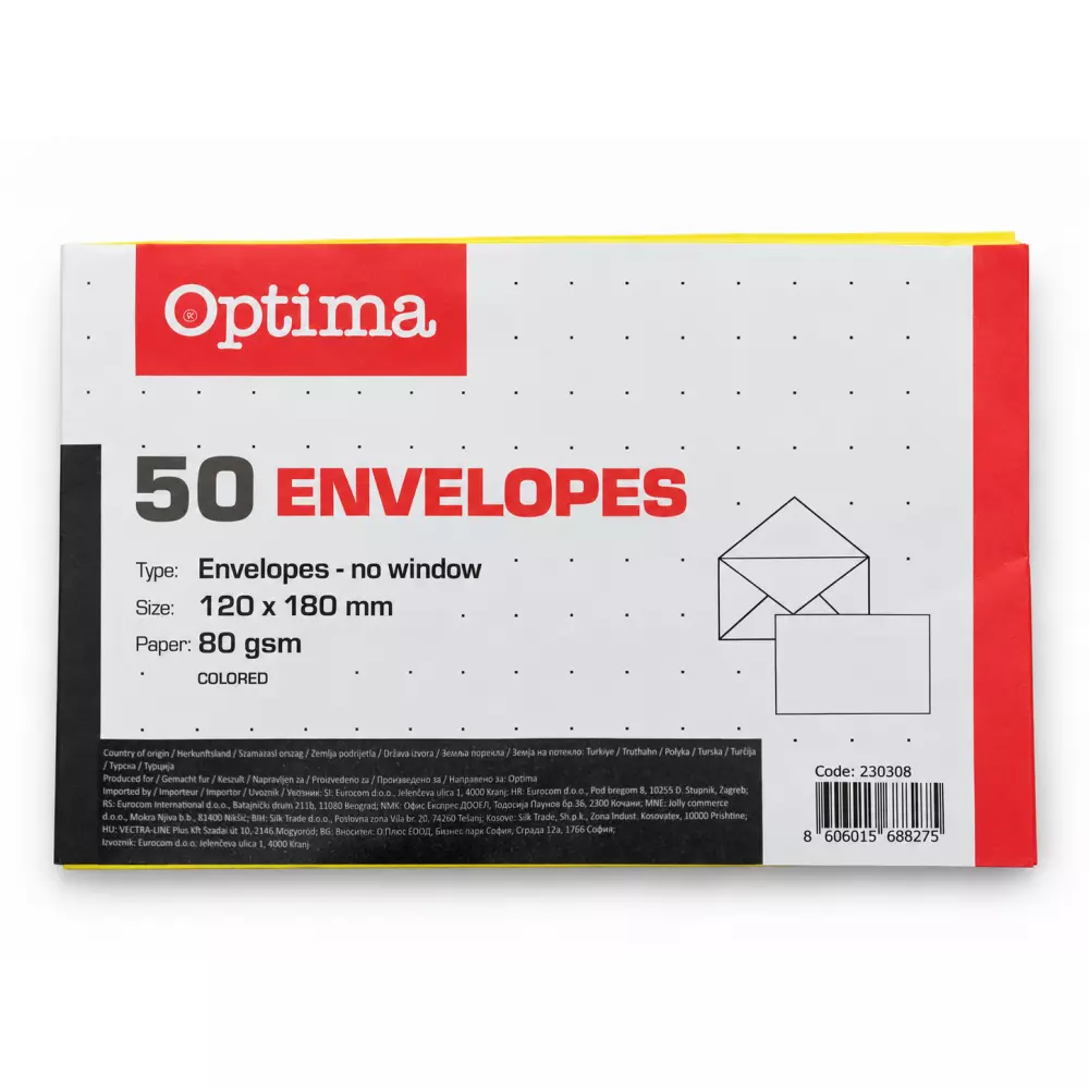OPTIMA KOVERTA 12*18 STRIP BELA 80gr