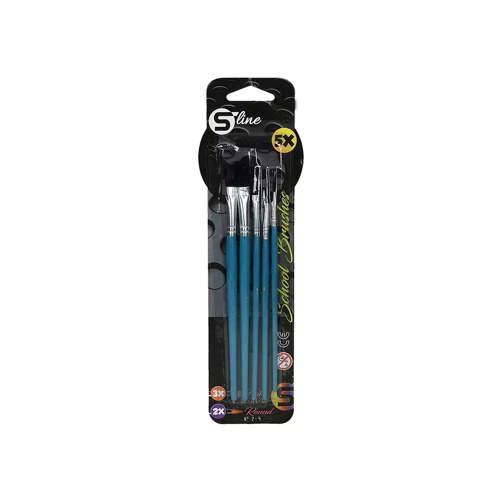 S-LINE ČETKICE 2 OGRUGLE+3 RAVNE 5/1 BL