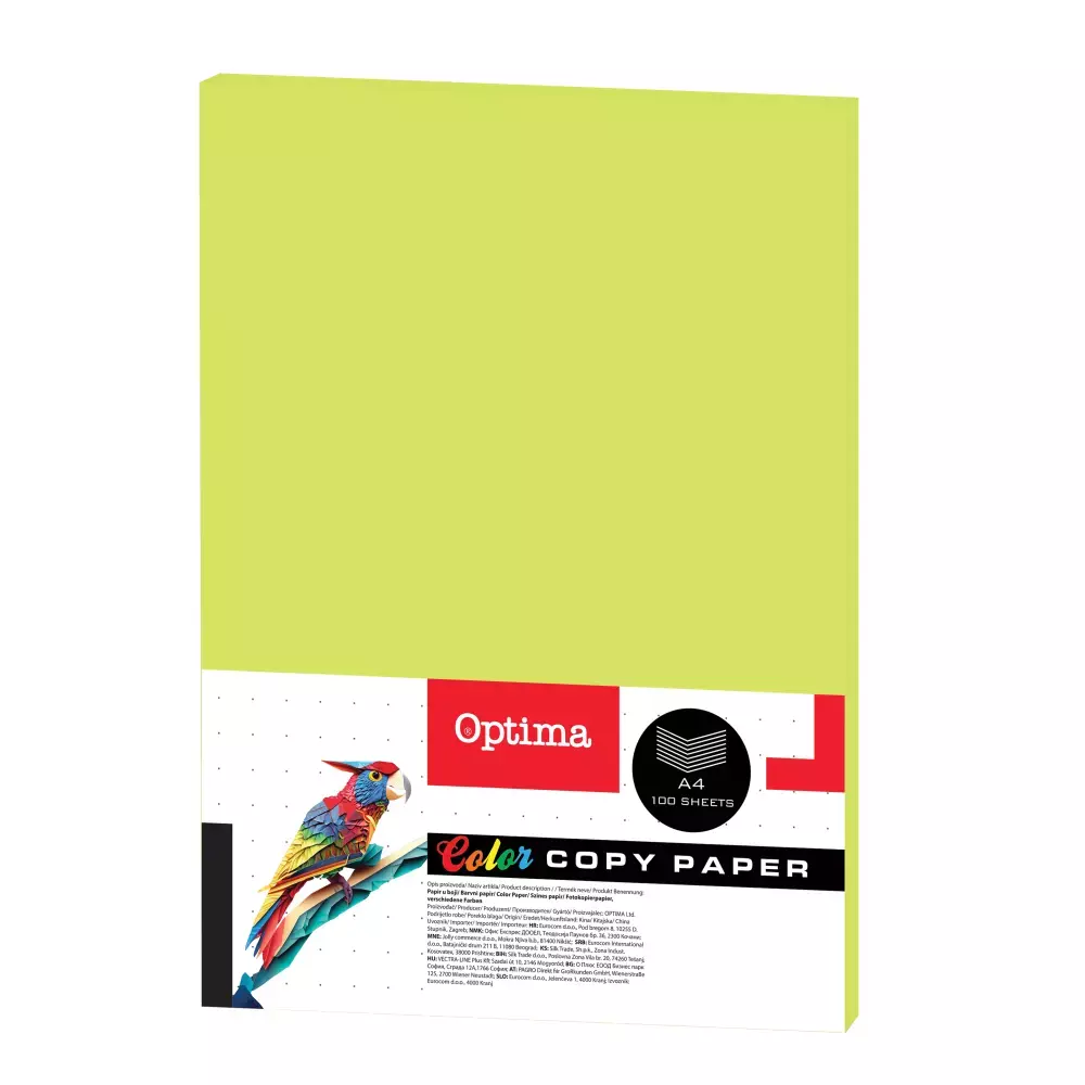 OPTIMA FTK PAPIR FLUO ZELEN 100/1 75g A4