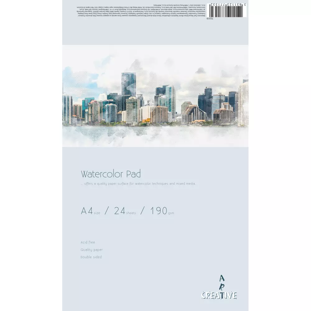 CREATIVEART BLOK  AKVAREL A4 24L 190G