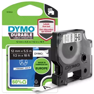 DYMO traka Durabl 12x5,5m, crna na belom