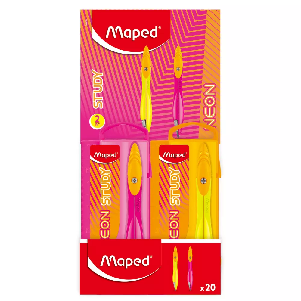 MAPED šestar STUDY NEON sa minom