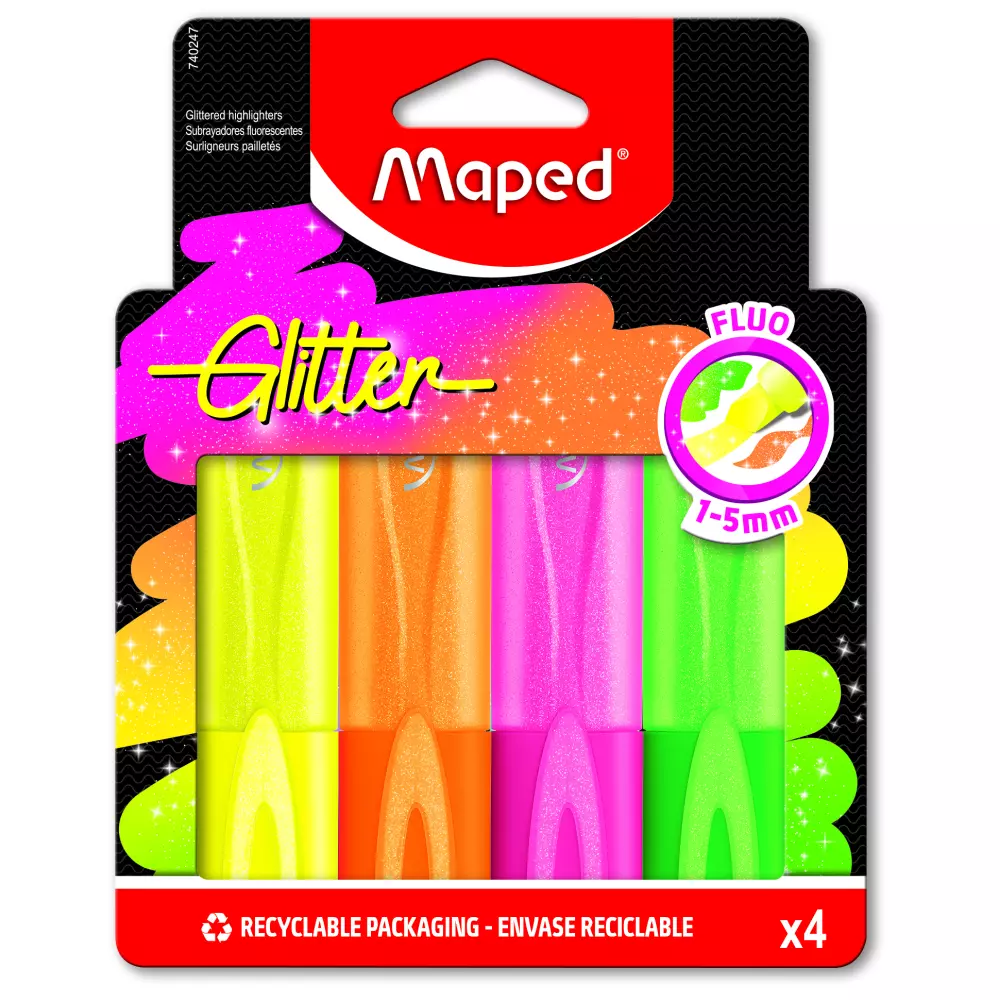 MAPED text marker FLUO GLITER 1/4