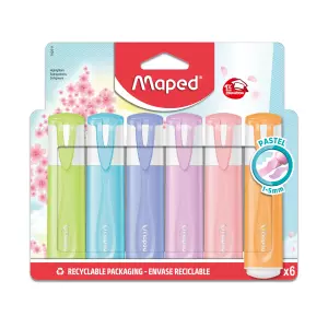 MAPED text marker FLUO PEP'S PASTEL 1/6