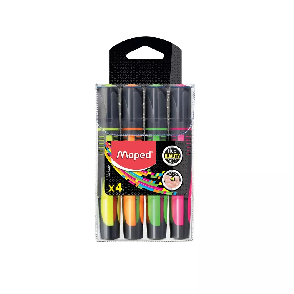 MAPED text marker FLUO PEPs MAXI SET 1/4